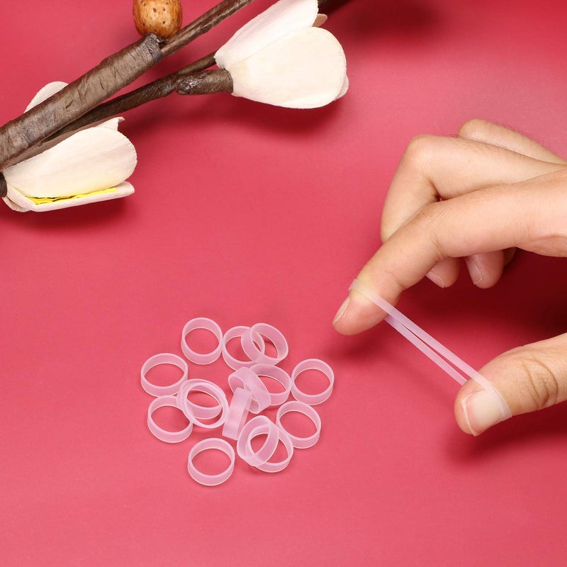 ONLYKXY 100 Pieces 10mm ID 12mm OD Clear Silicone Cable Ties, Data Lines Silicone Cord Ties, Reusable Rubber Rings, Cable Tie Straps, Rubber bands - Image 3